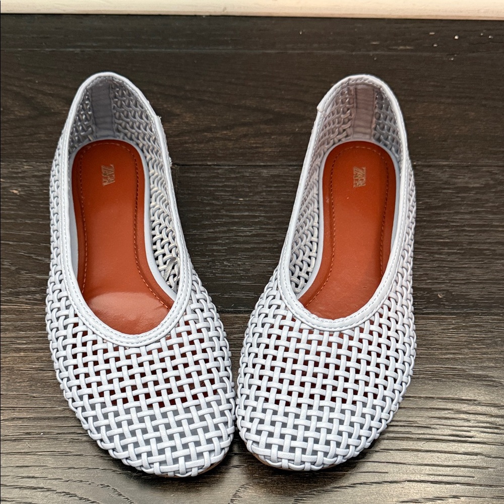 Zara mesh blue ballet flats 39/8